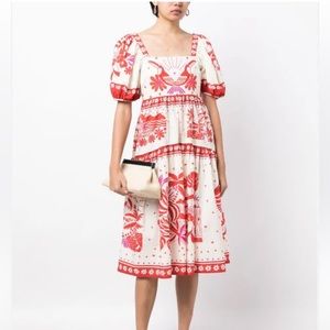 Liberty of London dress, red and pink print, size XL